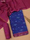 Blue & Magenta Pink Chanderi Dress Material and Bottom & Dupatta