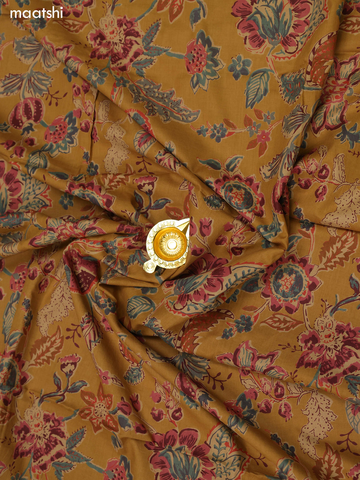 Beige and Mustard Chanderi Dress Material and Bottom & Dupatta