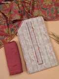 Beige and Dark Peach Chanderi Dress Material and Bottom & Dupatta