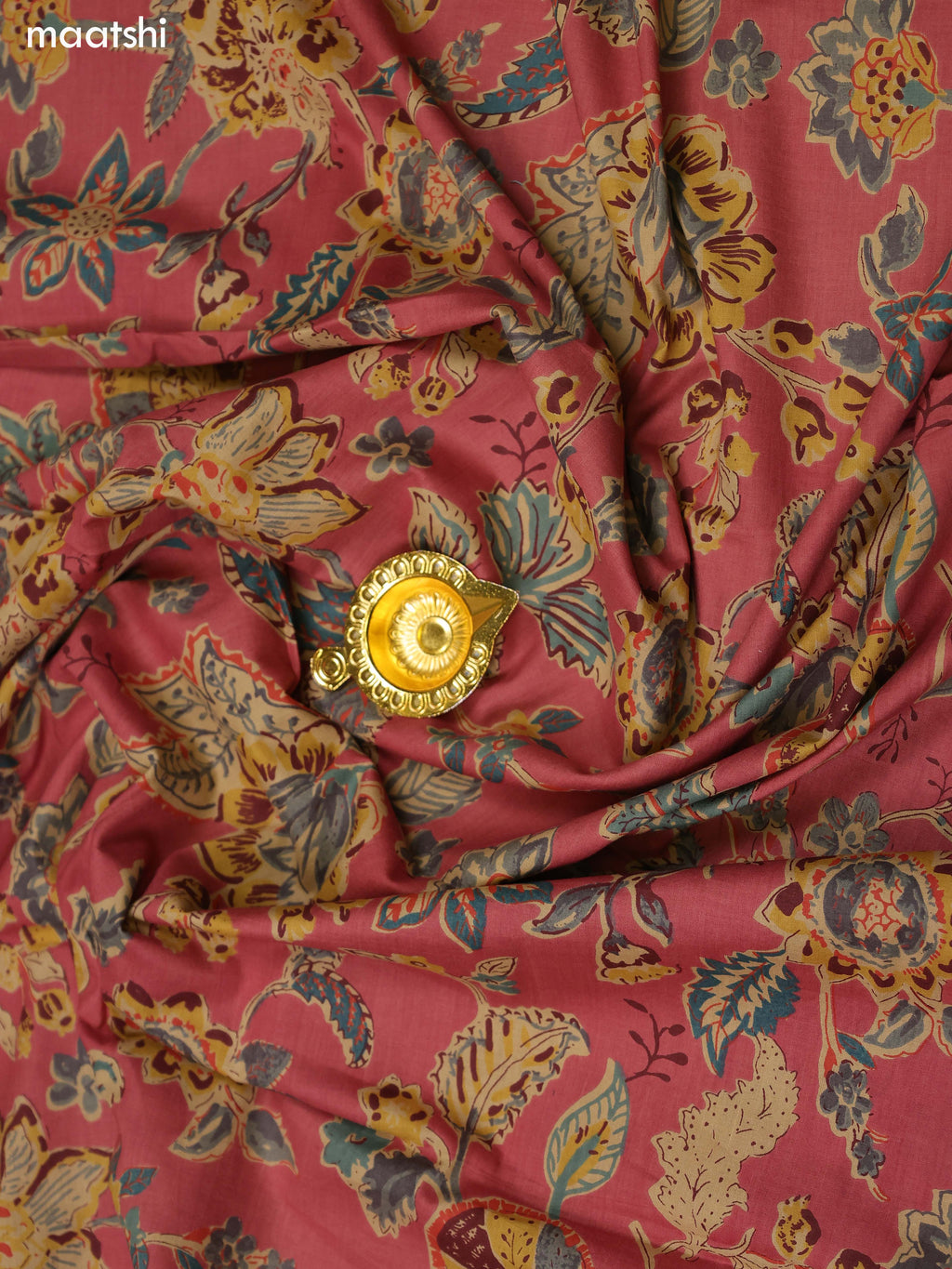 Beige and Dark Peach Chanderi Dress Material and Bottom & Dupatta