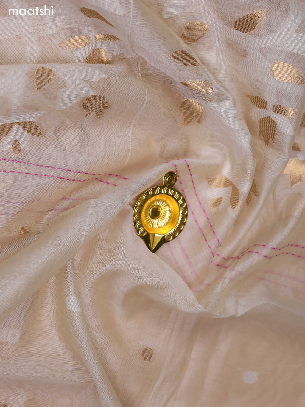 Pink and Beige Chanderi Dress Material and Bottom & Dupatta