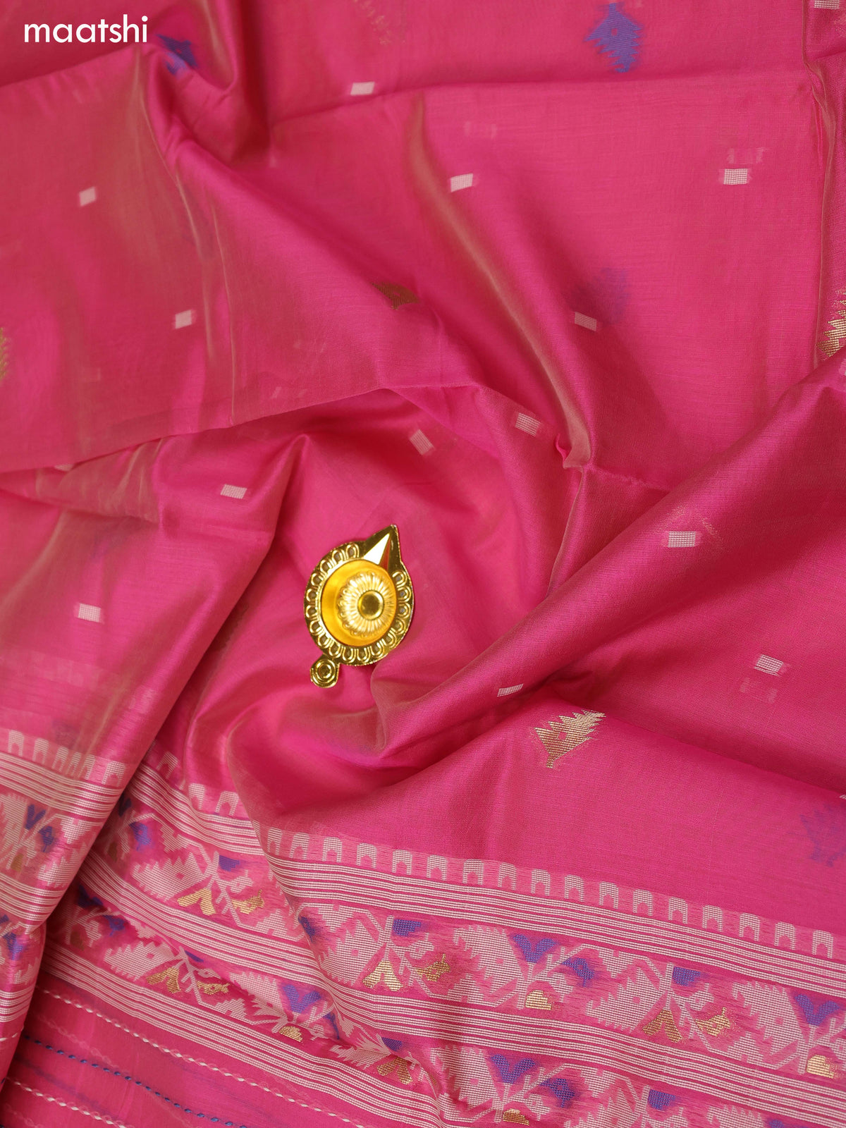 Dark Pink Chanderi Dress Material and Bottom & Dupatta