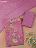 Peach Pink Mul Chanderi Dress Material With Allover Floral Prints