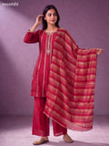 Maroon Art Silk With Embroidery Work Anarkali Suit