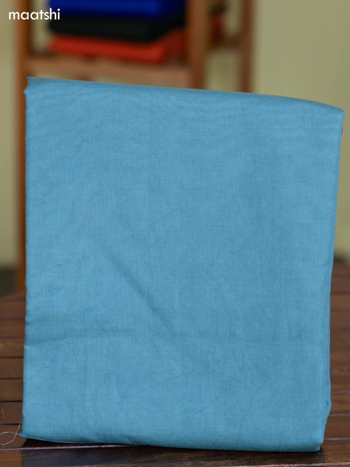 Teal Blue and Olive Green Chanderi Dress Material With Thread Weaves and Bottom & Banarasi Style Dupatta