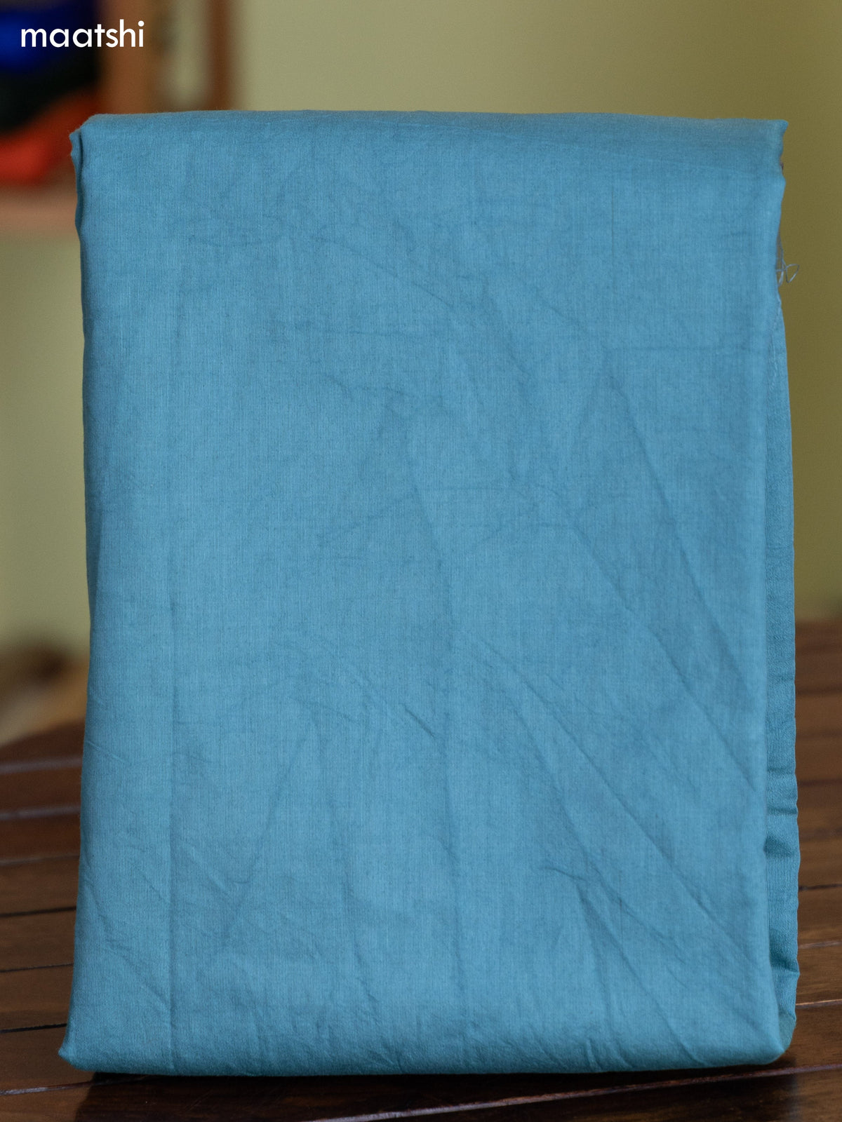 Teal Blue and Olive Green Chanderi Dress Material With Thread & Zari Weaves and Bottom & Banarasi Style Dupatta