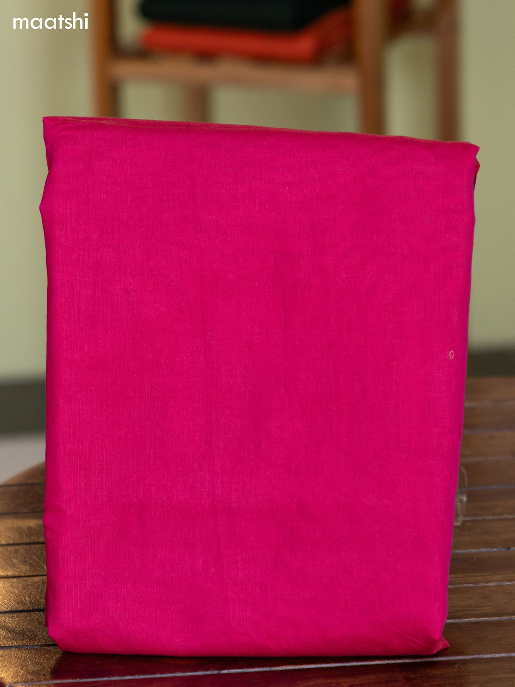 Dark Pink and Green Chanderi Dress Material With Pichwai Design & Zari Weaves and Bottom & Banarasi Style Dupatta