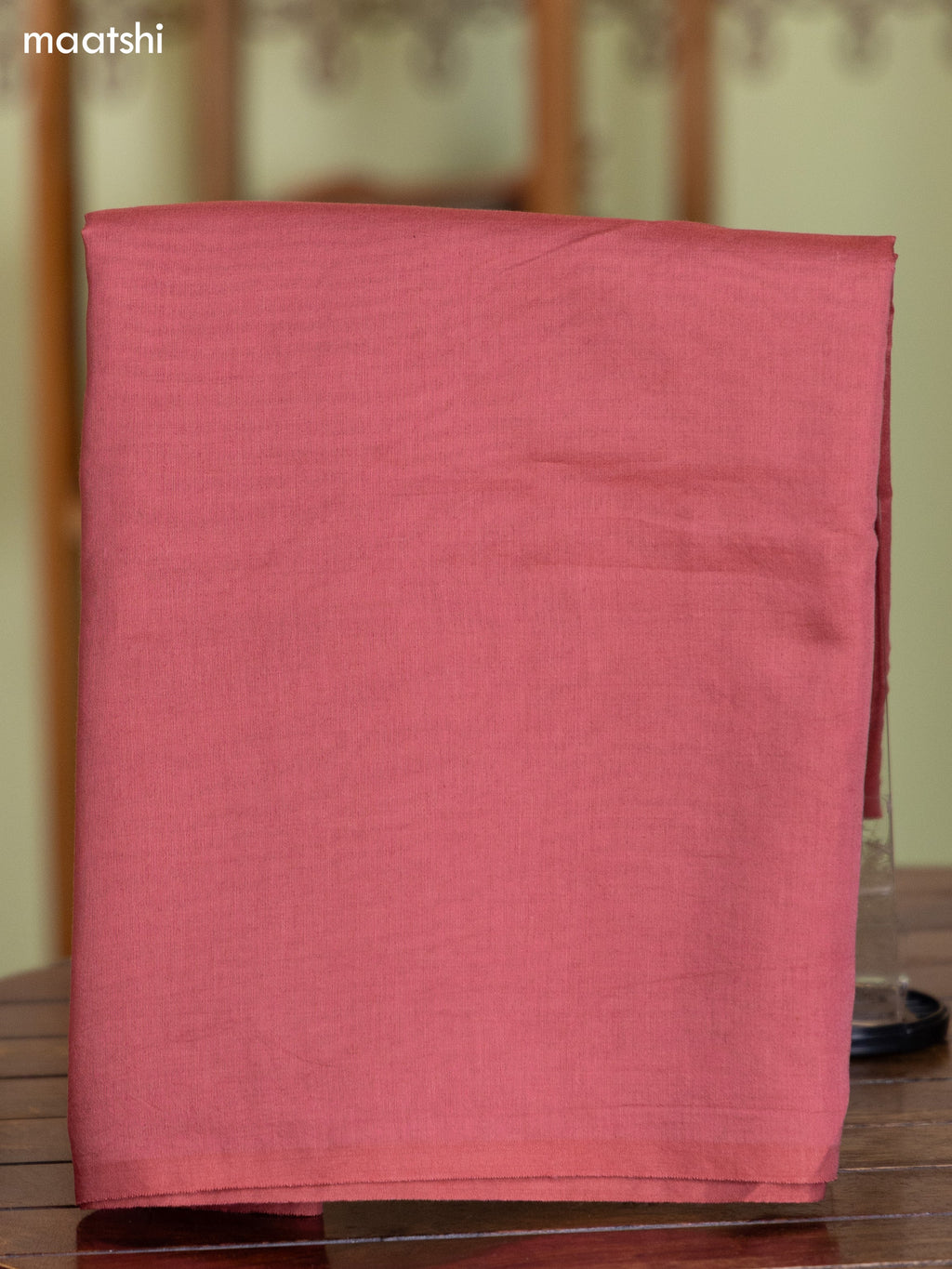 Peach Pink and Sandal Chanderi Dress Material With Allover Thread & Zari Weaves and Bottom & Banarasi Style Dupatta