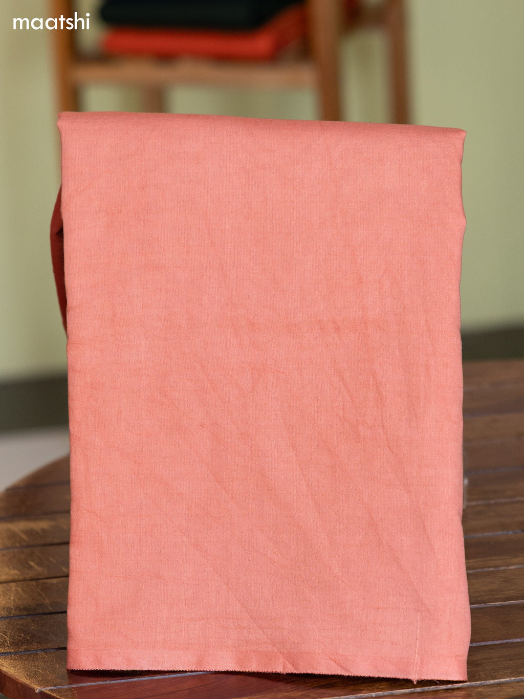 Peach Pink and Bluish Grey Chanderi Dress Material With Allover Thread & Zari Weaves and Bottom & Banarasi Style Dupatta