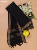 Black Narayanpet Cotton Dress Materials With A Plain Body and Thread Woven Border
