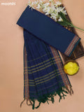 A Dual Shade Of Bluish-Green Narayanpet Cotton Dress Materials With A Plain Body and Thread Woven Border