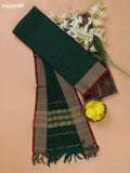Green and Maroon Narayanpet Cotton Dress Materials With A Plain Body and Thread Woven Border