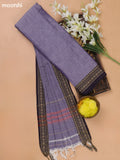 Violet Shade Narayanpet Cotton Dress Materials With A Plain Body and Thread Woven Border