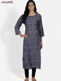 Dark Grey Rayon Printed Kurti