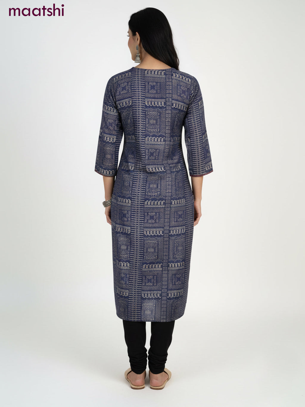 Dark Grey Rayon Printed Kurti