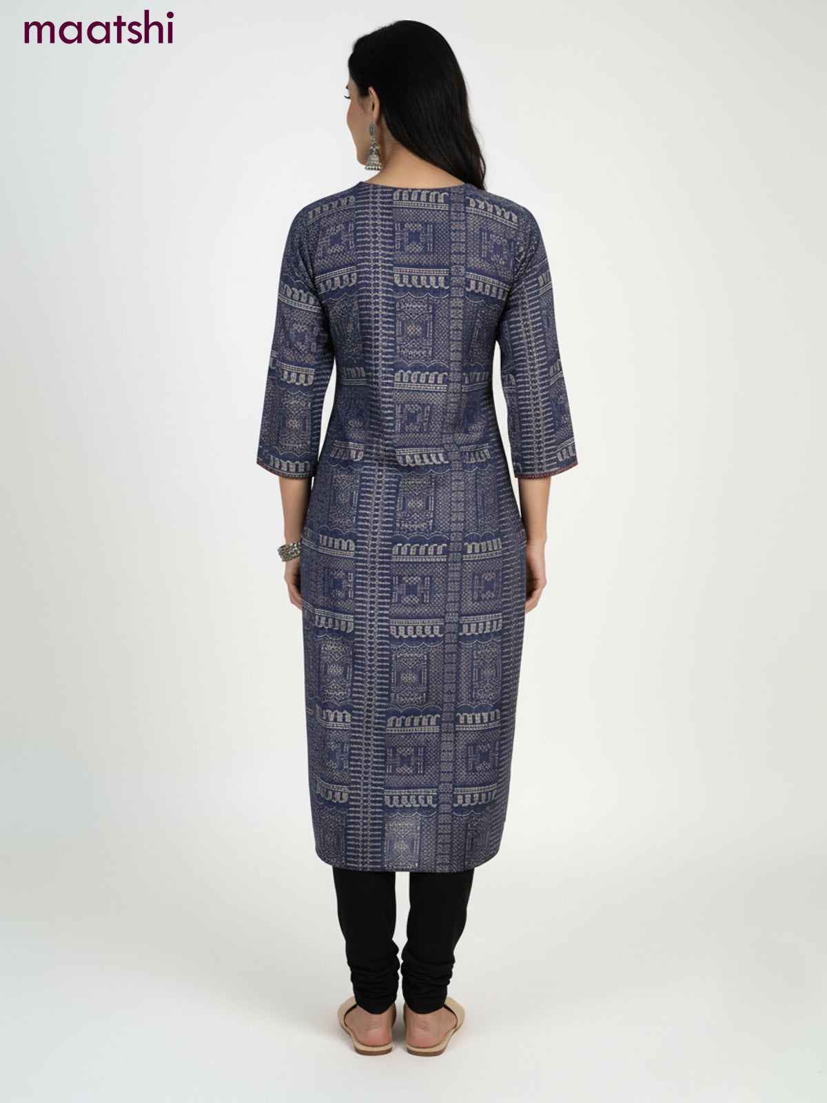 Dark Grey Rayon Printed Kurti