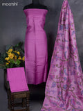 Pure tussar dress material magenta pink and peach pink with knot work and bottom & pita work dupatta