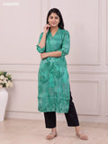 Green Modal Printed Straight Kurti