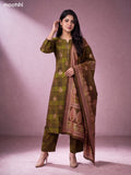 Mehendi Green and Sap Green Modal Printed & Simple Embroidery Work Straight Suit