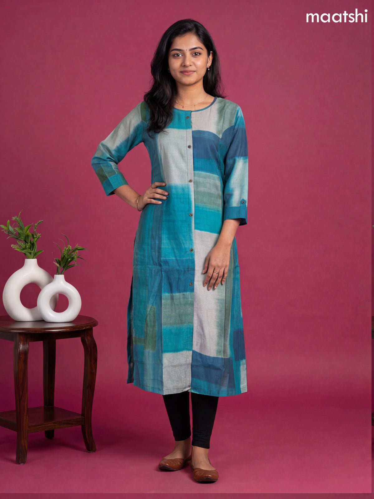 Multi Colour Modal Printed Straight Kurti