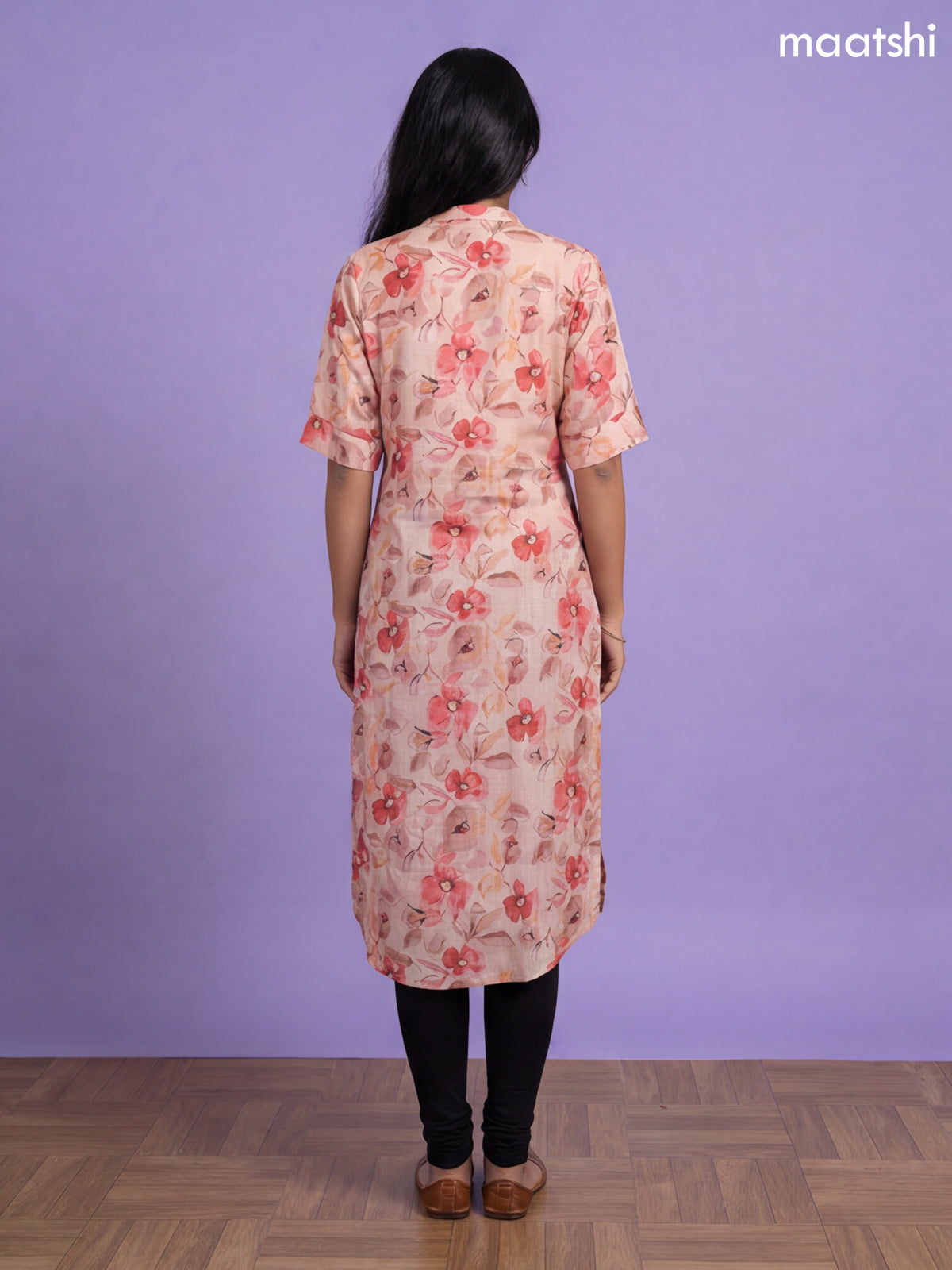 Sandal Linen Cotton Printed & Embroidery Work Straight Kurti