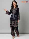 Black Muslin Ajrakh Printed Co-Ord Set