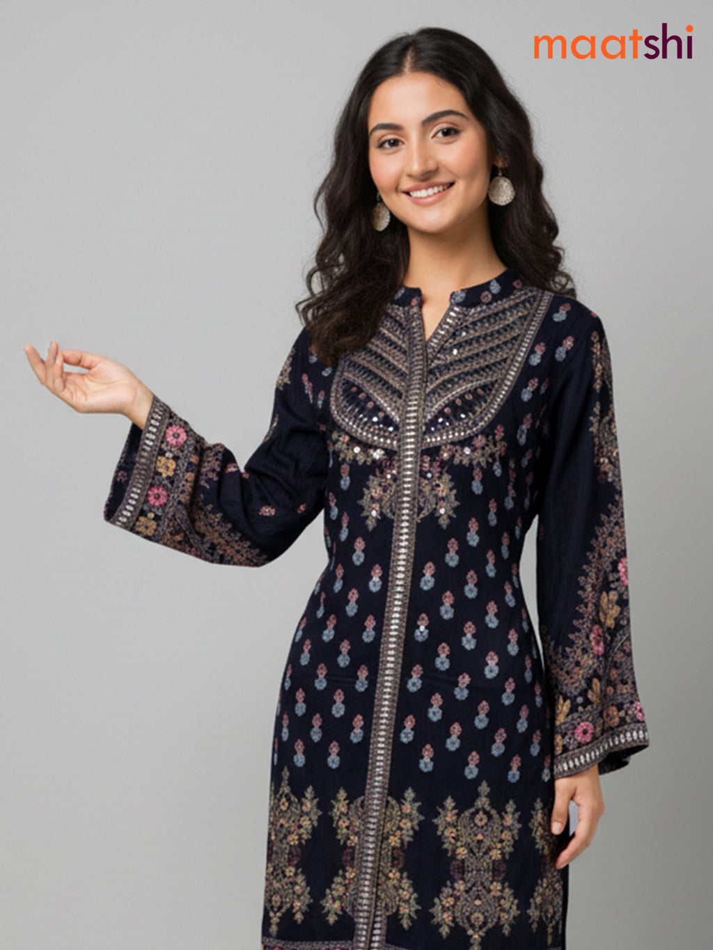 Black Muslin Ajrakh Printed Co-Ord Set