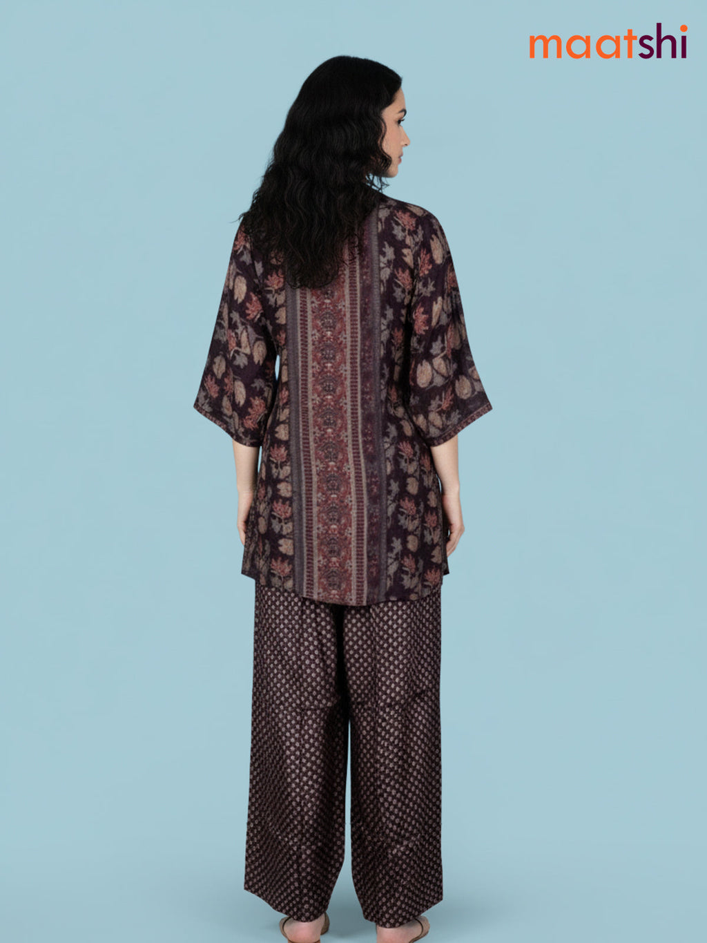 Brown Muslin Printed Co-Ord Set