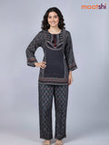 Black Muslin Ajrakh Printed Co-Ord Set