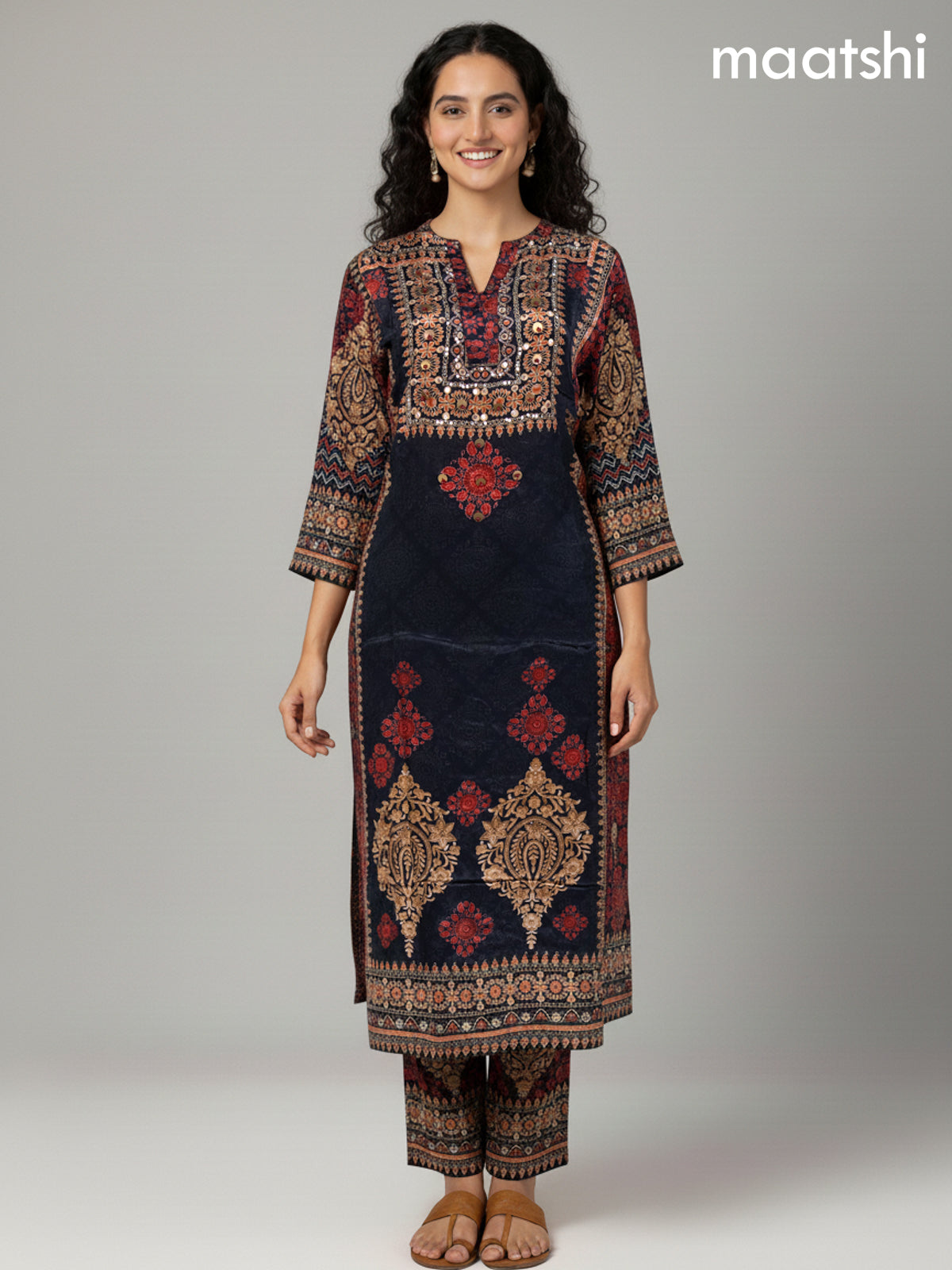 Black Crepe Silk Printed Co-Ord Set