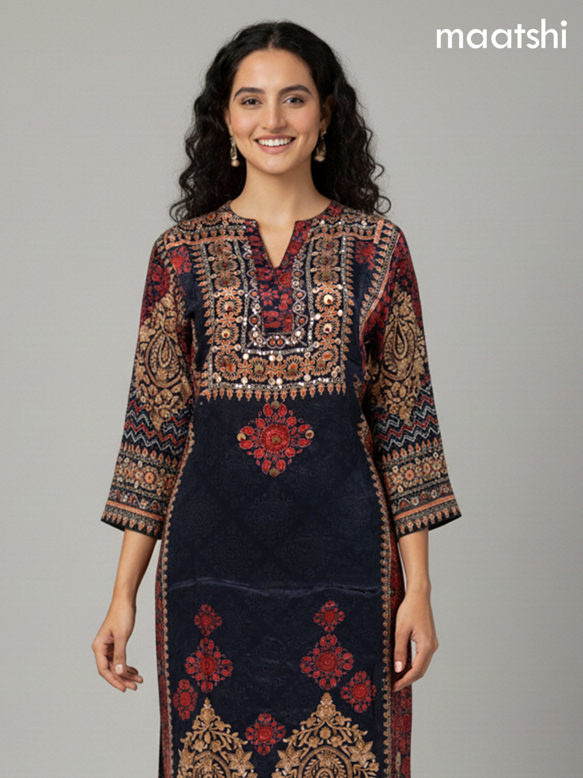 Black Crepe Silk Printed Co-Ord Set