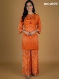 Orange Crepe Silk Bandhini Printed Co-Ord Set