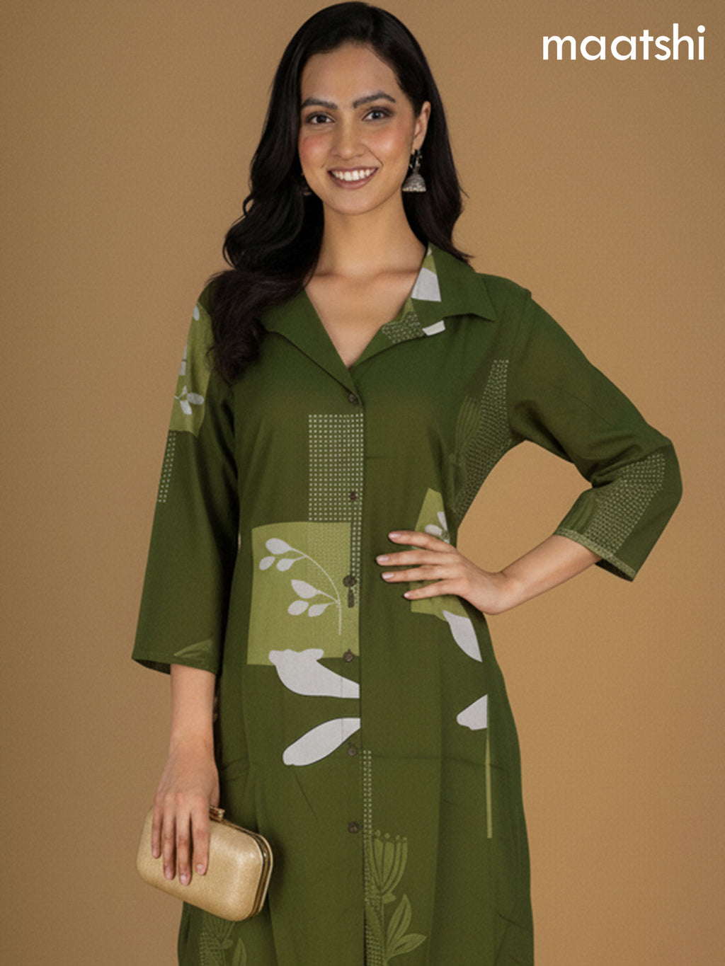 Sap Green Cotton Printed Co-Ord Set