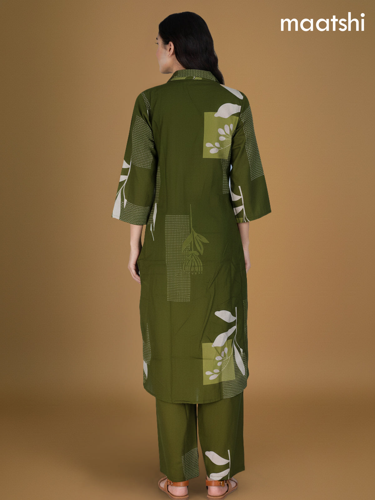 Sap Green Cotton Printed Co-Ord Set