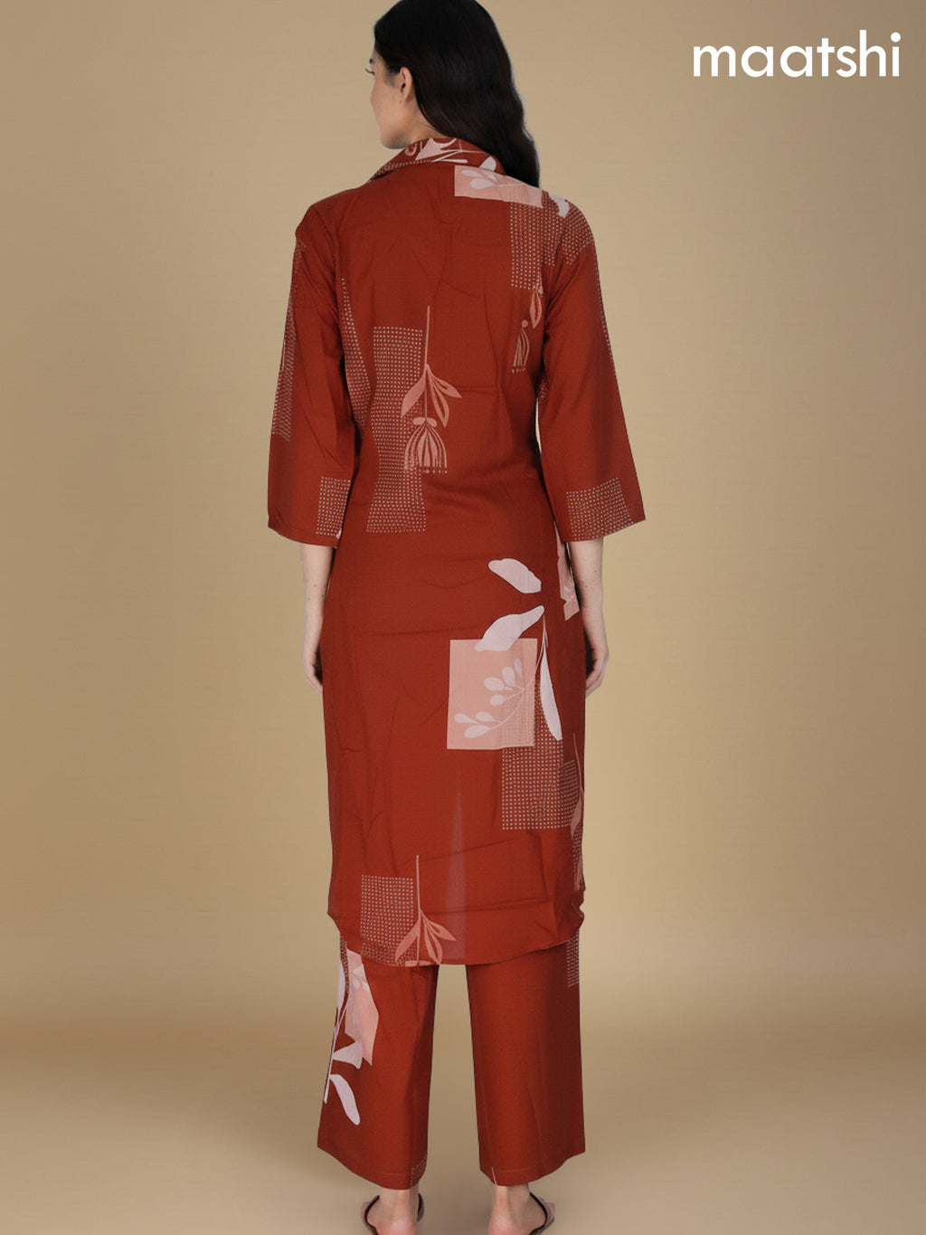 Rust Shade Cotton Printed Co-Ord Set