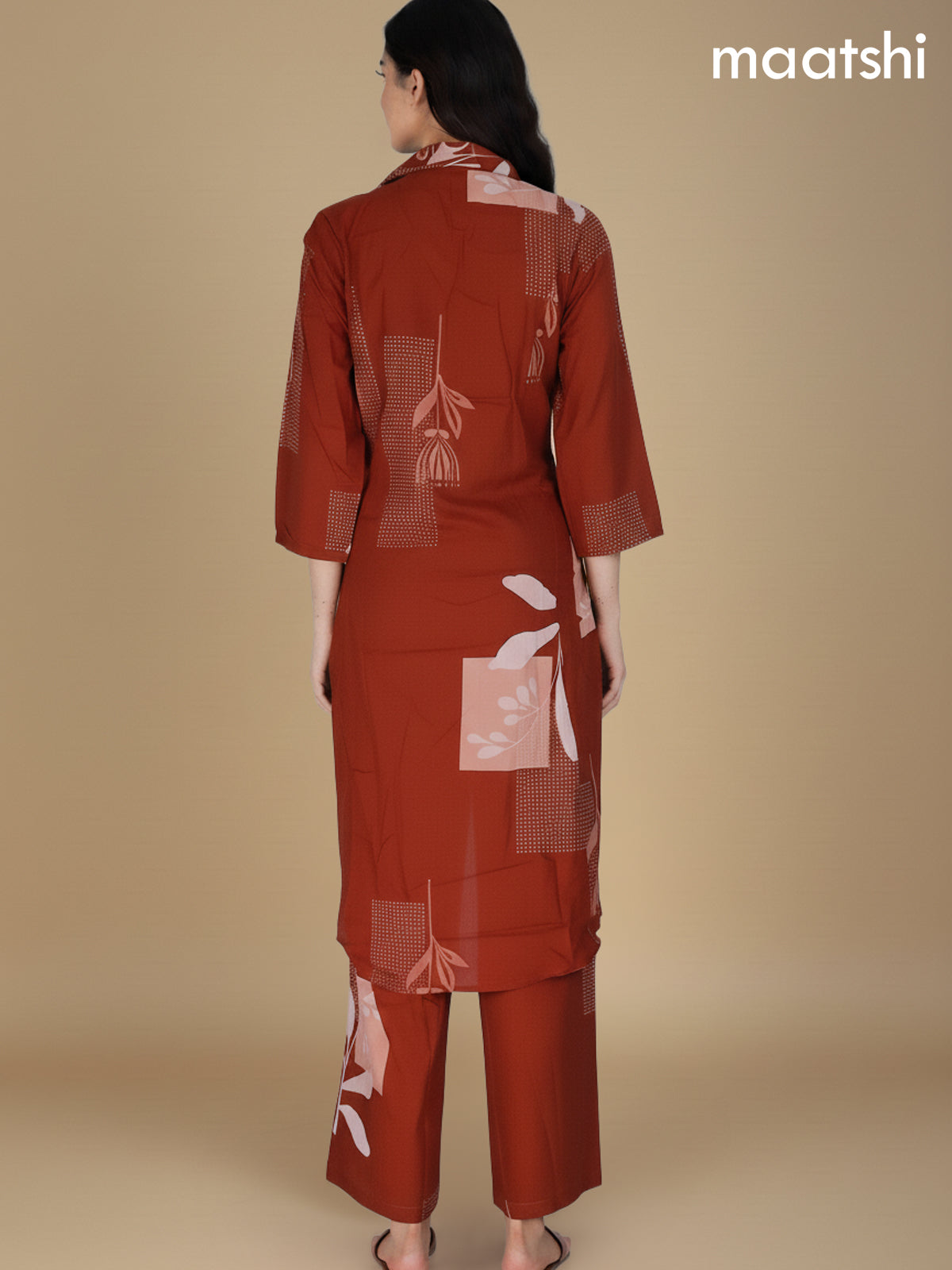 Rust Shade Cotton Printed Co-Ord Set