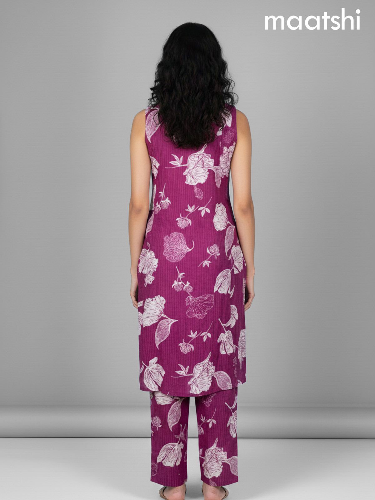 Magenta Pink Cotton Floral Printed Co-Ord Set