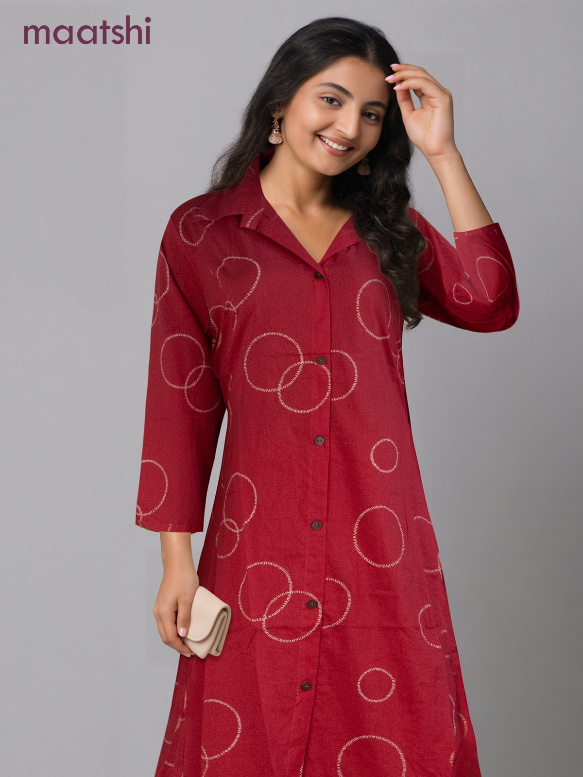 Cotton co-ord set pink with prints & collar neck pattern and palazzo pant