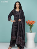 Black Cotton Ajrakh Printed Anarkali Suit