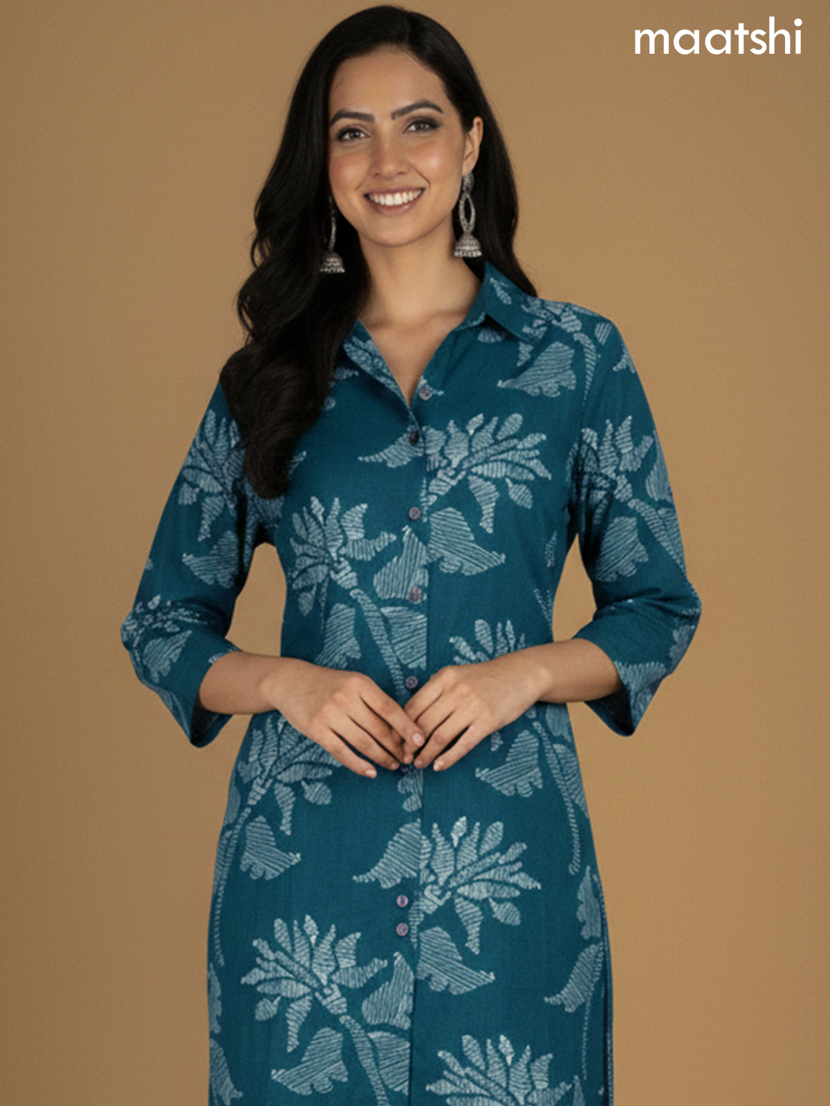 Peacock Green Cotton Printed Co-Ord Set