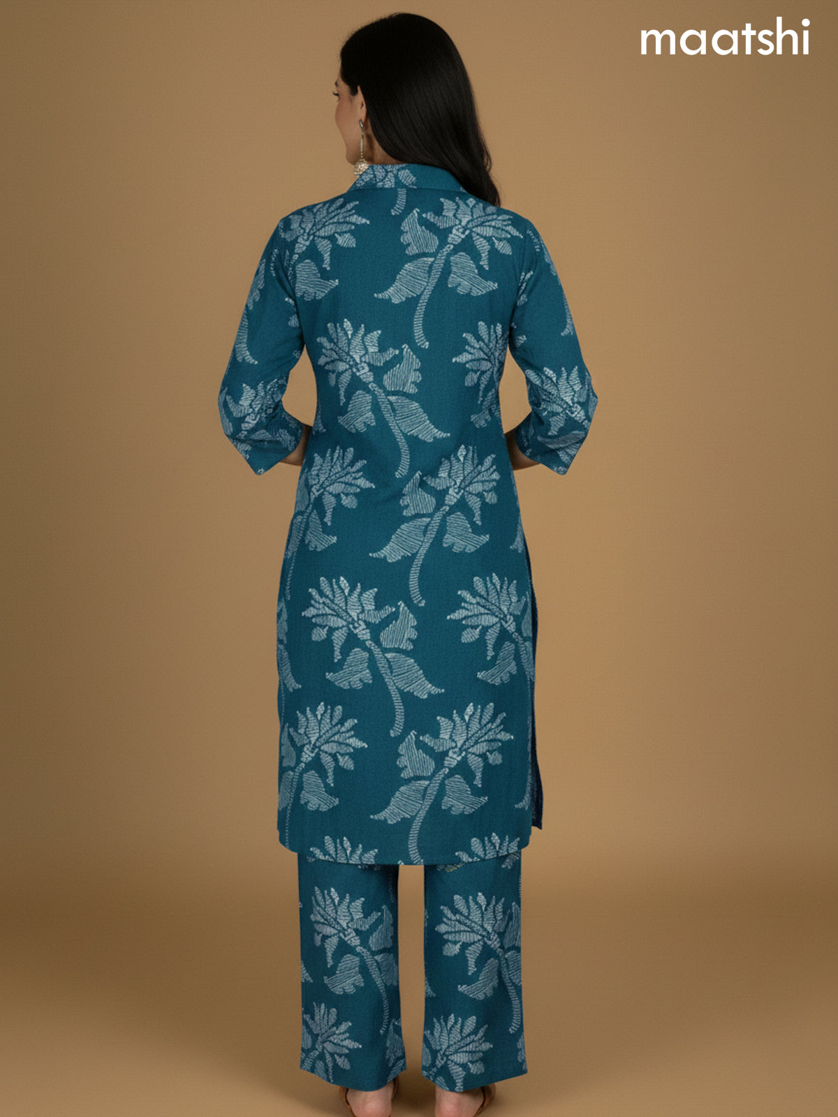Peacock Green Cotton Printed Co-Ord Set