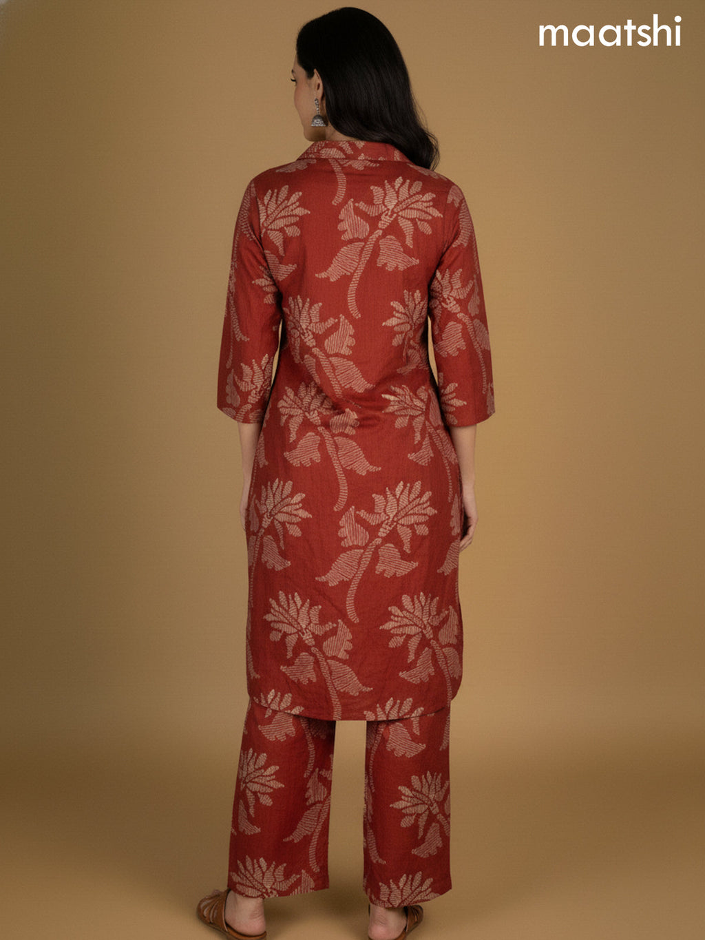 Rust Shade Cotton Printed Co-Ord Set
