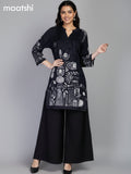 Black Muslin Printed Kurti Set
