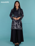 Black Muslin Printed Kurti Set