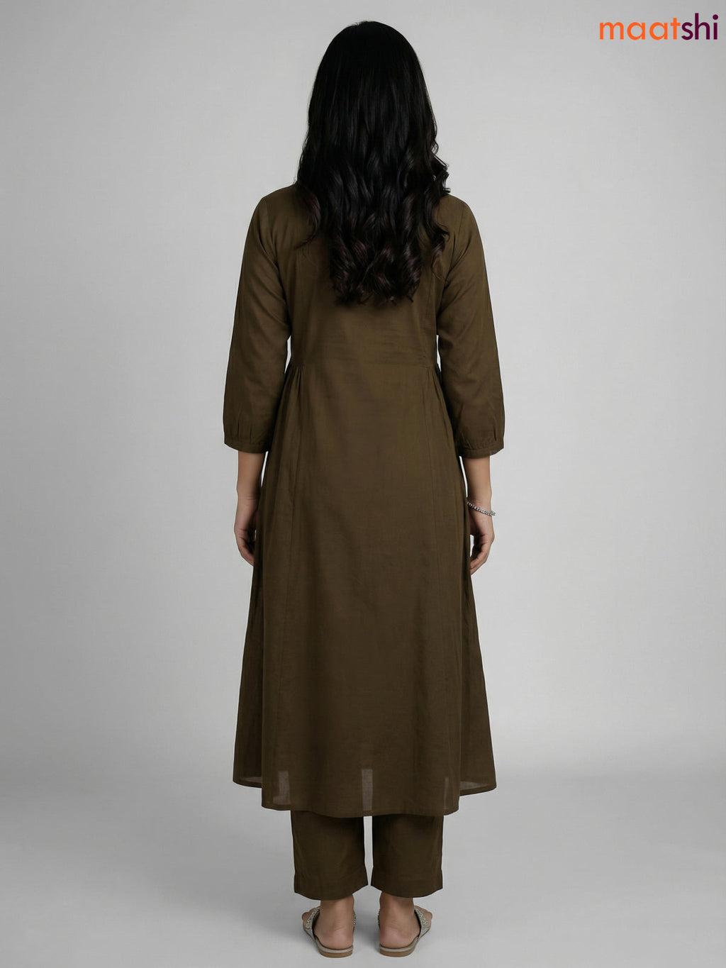 Sap Green Cotton Floral Printed Anarkali Suit