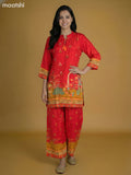 Red Crepe Silk Printed Co-Ord Set