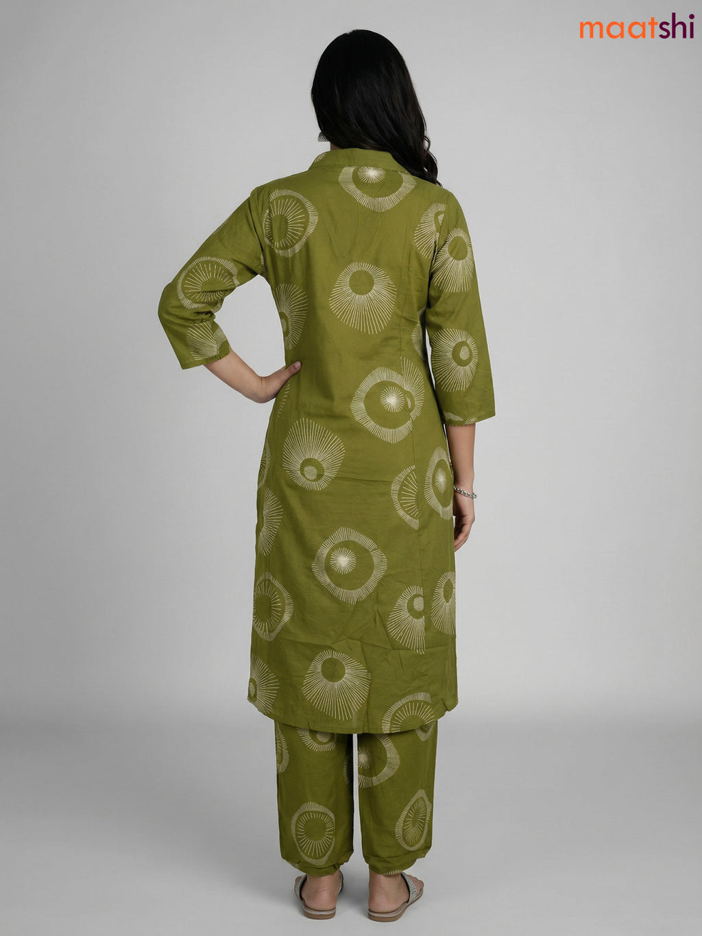 Sap Green Cotton Printed Co-Ord Set