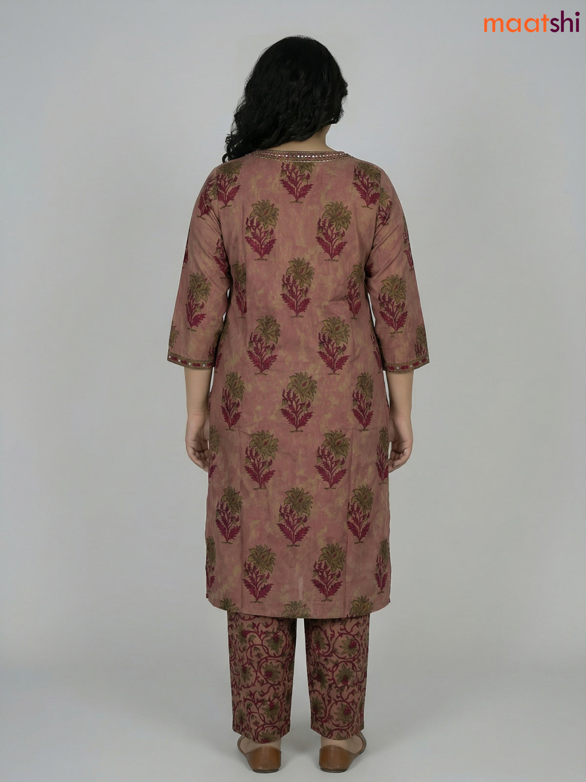 Pink Shade and Magenta Pink Cotton Printed Straight Suit