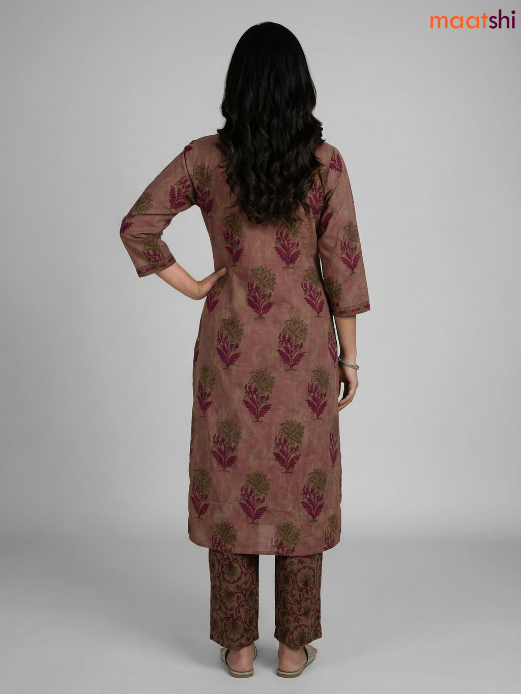 Pink Shade and Magenta Pink Cotton Printed Straight Suit