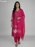 Pink Cotton Embroidery Work Anarkali Suit